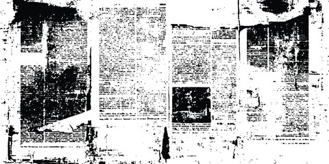 Vector old white newspaper paper grunge vintage background. Vector newspaper paper grunge vintage black and white poster with the words. Vector newspaper or magazine clippings