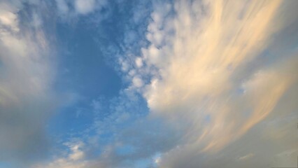 Sky filled with beautiful clouds during golden hour.