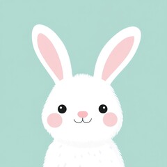Obraz premium Cute white rabbit face