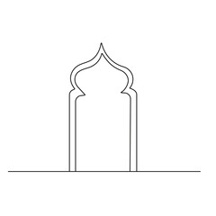 Islamic  icon   continuous one line drawing of outline vector illustration 