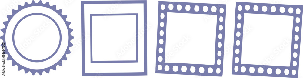 Poster set of various frames and circular badge design elements