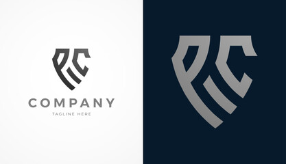 Initial Letter PIC Logo Design, Stylish letter PIC with two color, usable for brand and company logos, vector illustration
