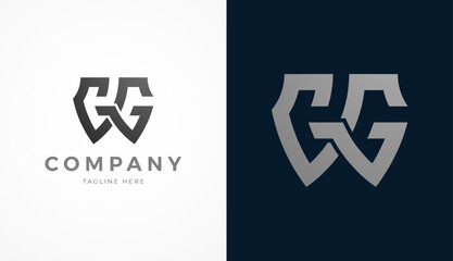 Initial Letter GG Logo Design, Stylish letter GG with two color, usable for brand and company logos, vector illustration