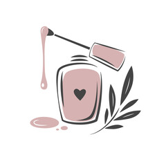 Beauty salon. Nail studio. Nail polish. Minimalistic vector illustration