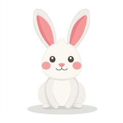 Cute cartoon white rabbit