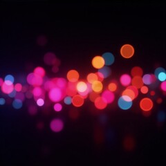 neon bokeh in full spectrum rainbow colors scattered randomly