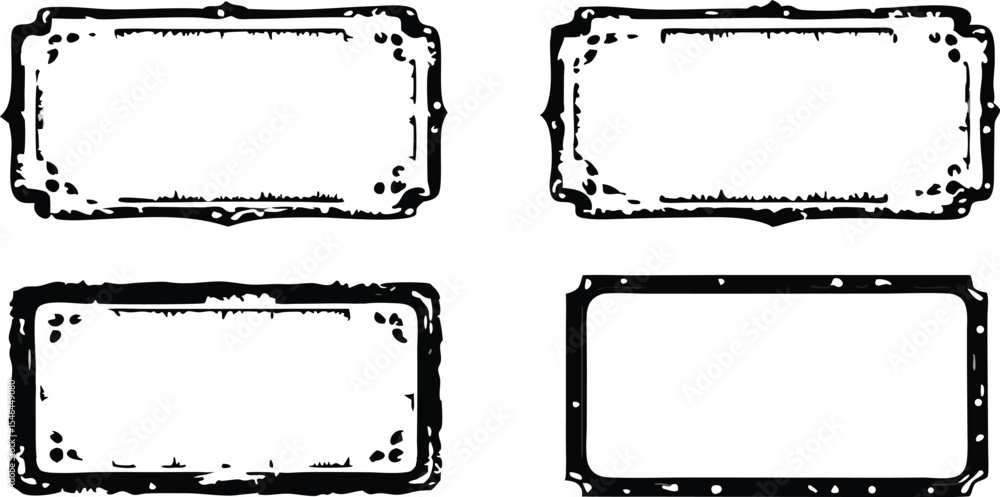Poster vintage rectangular frames vector design elements