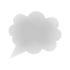 柔らかいモコモコ吹き出し　グレー