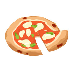 カットしたピザマルゲリータ