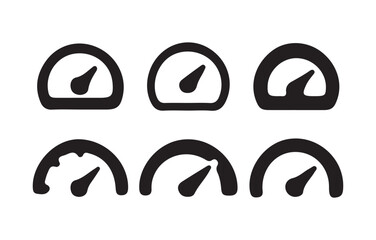 Speedometer and Gauge Icons Set. Vector Dashboard Indicators. Victor illustration eps 10