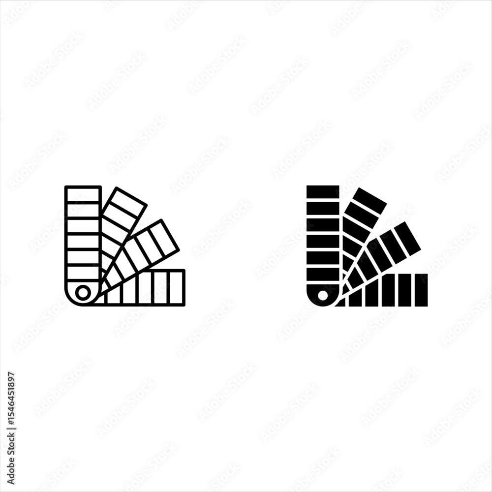 Poster pantone line icon set. painter color book sign. paint swatches symbol. quality design element. linea