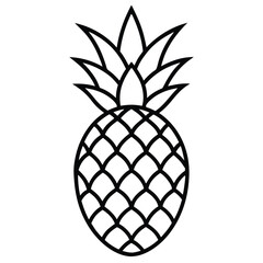 Obraz premium Simple line art drawing of a pineapple fruit