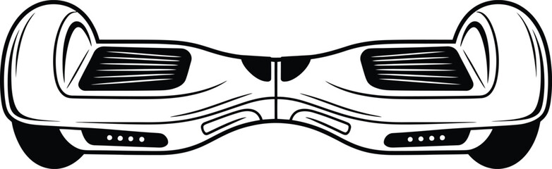 Vector Black and White Hoverboard, Modern Personal Electric Transporter.