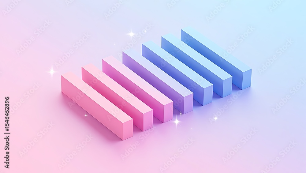 Poster pastel pink and blue gradient rectangular blocks abstract background