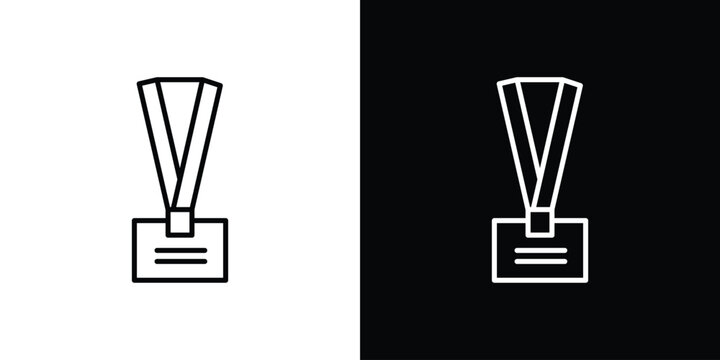 Lanyard icon in black. flat graphic vector icon