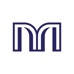 Stylized Letter M Monogram with Geometric
