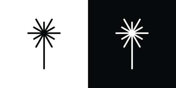 Laser beam icon in black. flat graphic vector icon