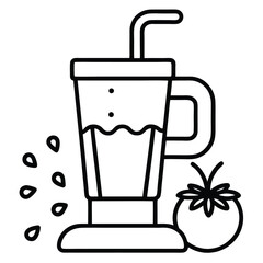 Tomato seed smoothie drink in blender cup