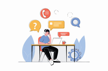 Businessman talks to a colleague about a social marketing plan