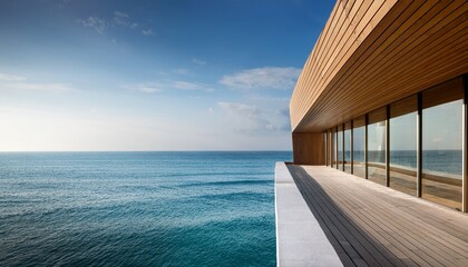 modern architectural perspective of coastal horizon