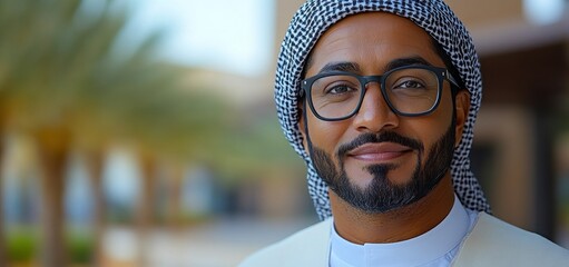 Portrait of a Smiling Arab Man