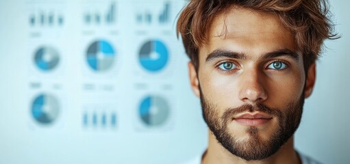 Portrait of a Confident Young Man with Blue Eyes