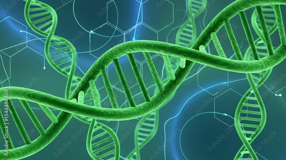 Aufkleber complex double helix dna structure illustration with abstract geometric patterns for scientific visu