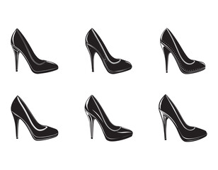 stiletto heels sketch icon silhouette vector illustration