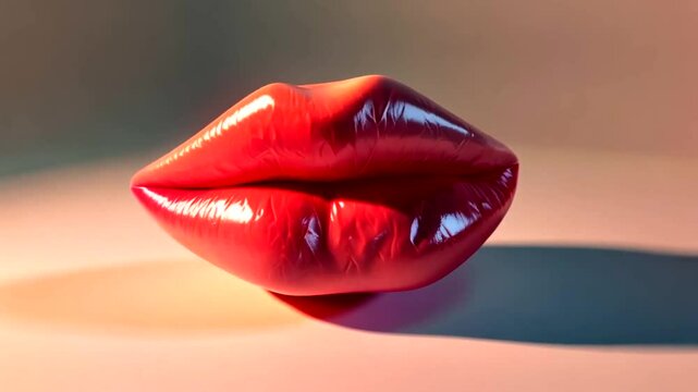 Close-up of vibrant red lips