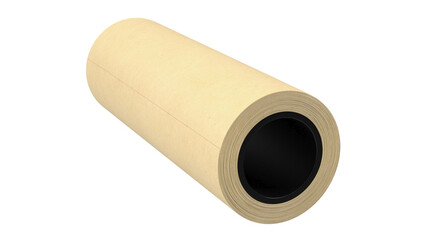 A roll of plain, unmarked paper, typically used for various applications like wrapping or crafting.