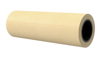 A plain roll of brown kraft paper, commonly used for wrapping, crafting, or packaging.