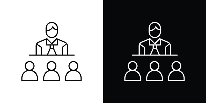 Leadership icon in black. flat graphic vector icon