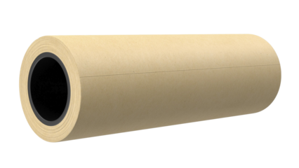 A roll of brown kraft paper, commonly used for packaging, crafts, and various industrial applications.