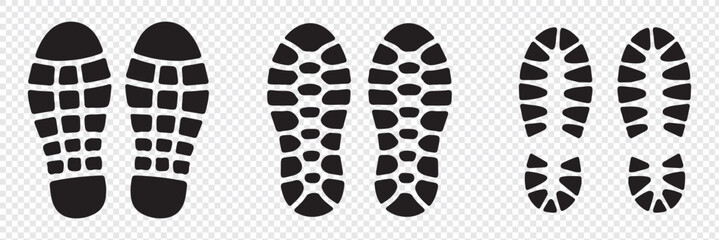 Footprint. Different human footprints. Vector