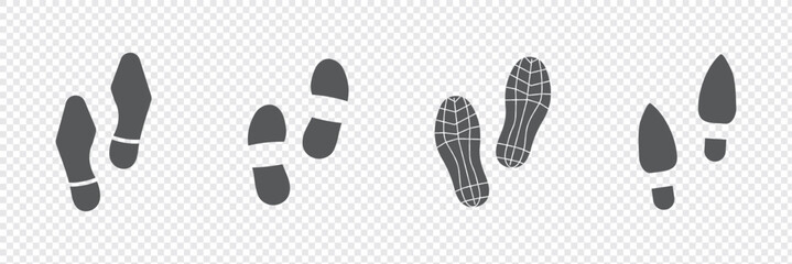 Footprint. Different human footprints. Vector