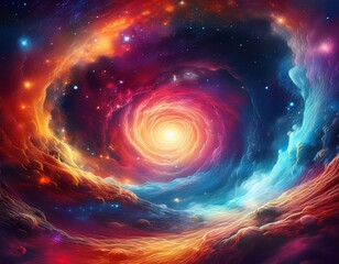 Obraz premium cosmic vortex a journey through vibrant nebulae