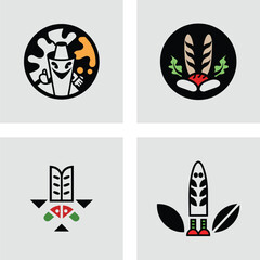 Creative Food Logo Concepts Bakery, Sauce, and Pizza Illustrations