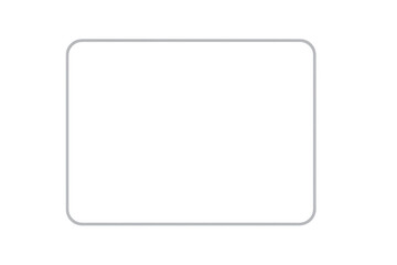 Transparent rounded rectangle frame offering sleek, contemporary graphic design element with minimalist styling