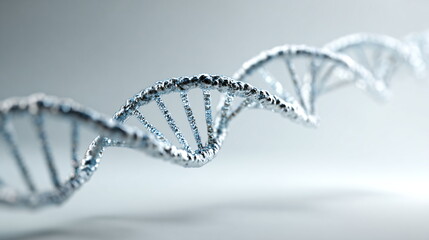 A DNA strand hovering above a white surface
