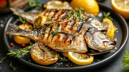 Grilled fish with lemon and herbs (1)