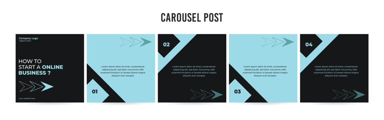 Stunning Carousel Post Template, Editable Social Media Layout Design, business Instagram & Linkedin Carousel Post, Template eps 10.