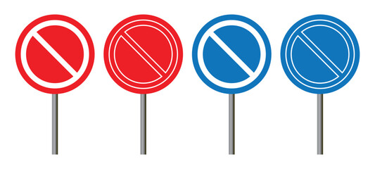 Red prohibition sign no entry symbol forbidden circle stop restricted access icon Road Sign. 