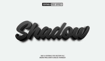 Editable 3d text style effect - Shadow Black text effect Template