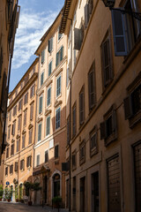 Fototapeta premium Rome building with wooden windows with mediterranean style Italy