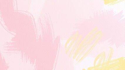 Naklejka premium Abstract brush strokes in pink and yellow create a soft background