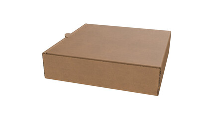 A simple, unmarked brown cardboard box, commonly used for packaging or storing items.