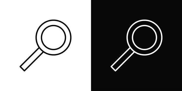 Loupe icon in black. flat graphic vector icon