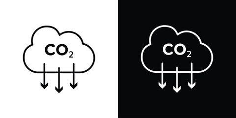 Low carbon dioxide icon in black. flat graphic vector icon © Vince