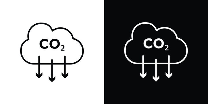 Low carbon dioxide icon in black. flat graphic vector icon