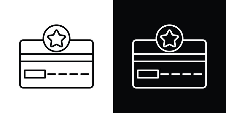 Loyalty card icon in black. flat graphic vector icon